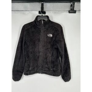 The North Face Fleece Jacket Womens Small Black Osito Fuzzy Sherpa Full Zip Up